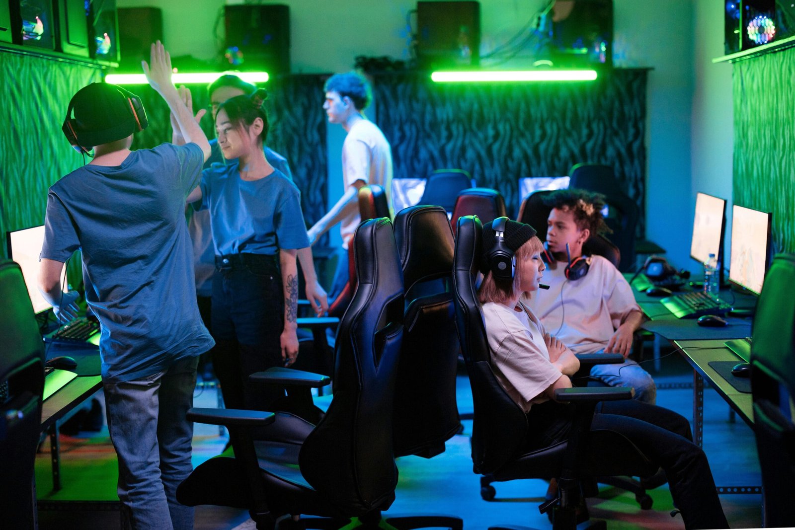 Group of players celebrating a win in a shooter game by Shooter Game Development Agency in UK