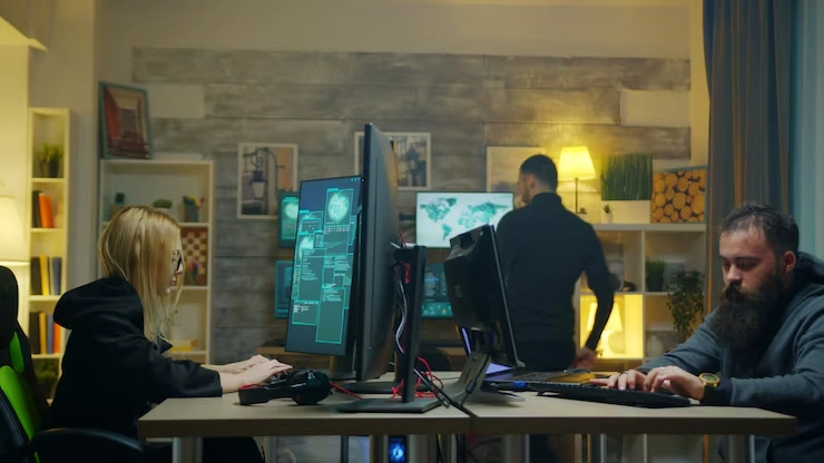 Multiplayer Game Development Agency in UK team working on multiple systems