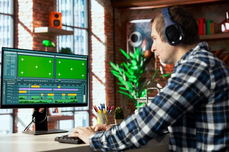 Game editor interface in use at a Roblox Game Development Agency in UK