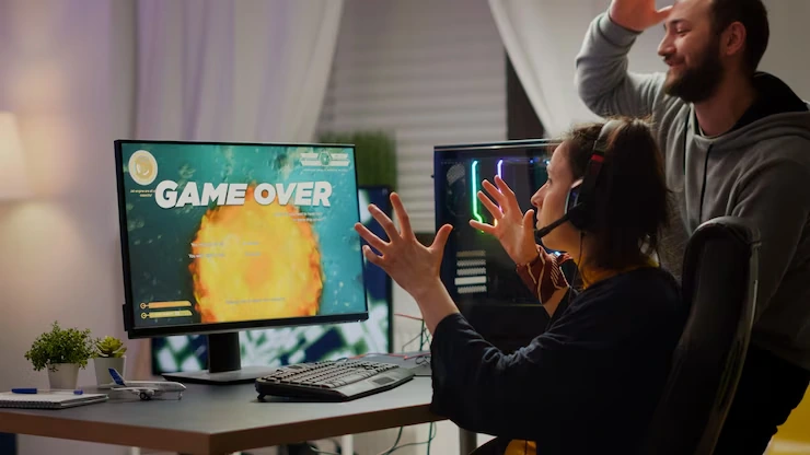 Game over screen during play session by Roblox Game Development Agency in UK